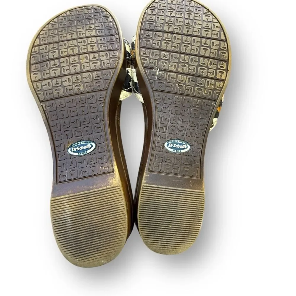 Dr. Scholl's Advanced Comfort Leopart Print Animal Faux Wood Sandals size 8 - Picture 10 of 12